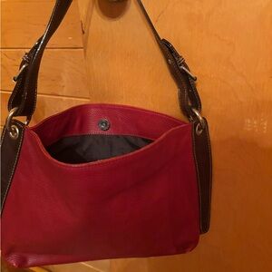 Chic Red Leather Shoulder Bag